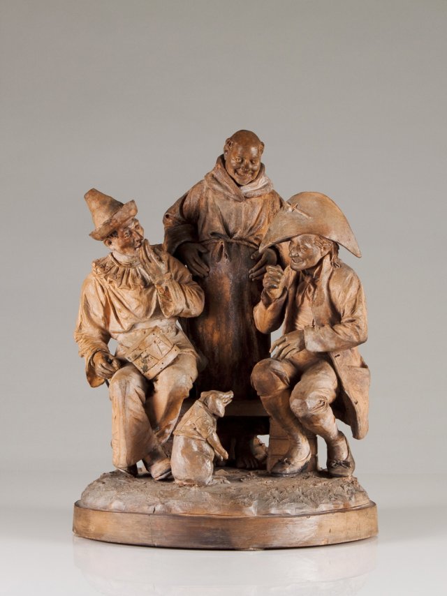 A 19th century terracotta group sculpture
