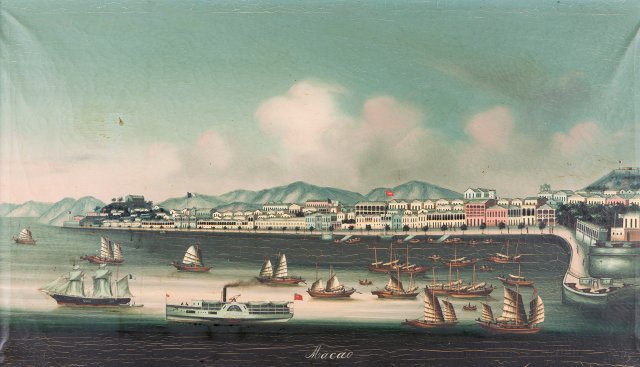 Vista do porto exterior de Macau (baía da Praia Grande)