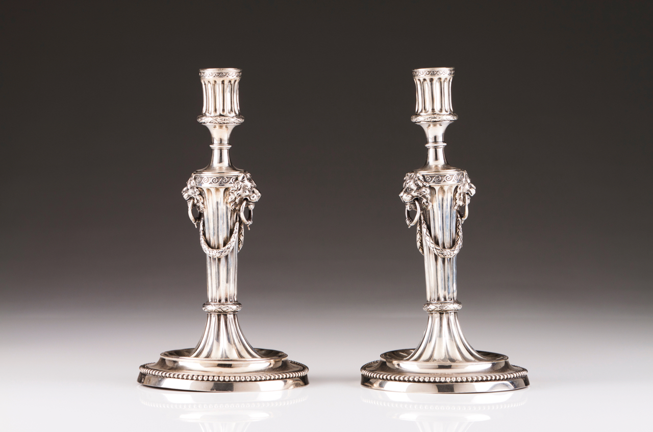 [Auction 62] Lot 733 - A pair of 18th century Roman candlesticks ...