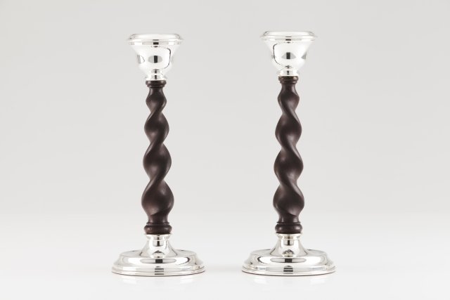 A pair of candle sticks  